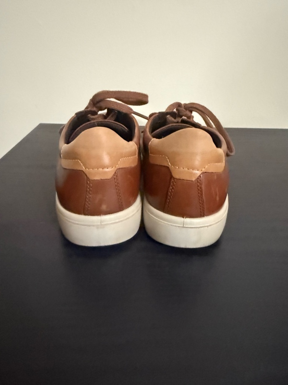 Ecco Soft 7 Shoes Mens Size 10-10.5 EU 44 Brown Leather Lace Up Casual Sneakers - Picture 5 of 7
